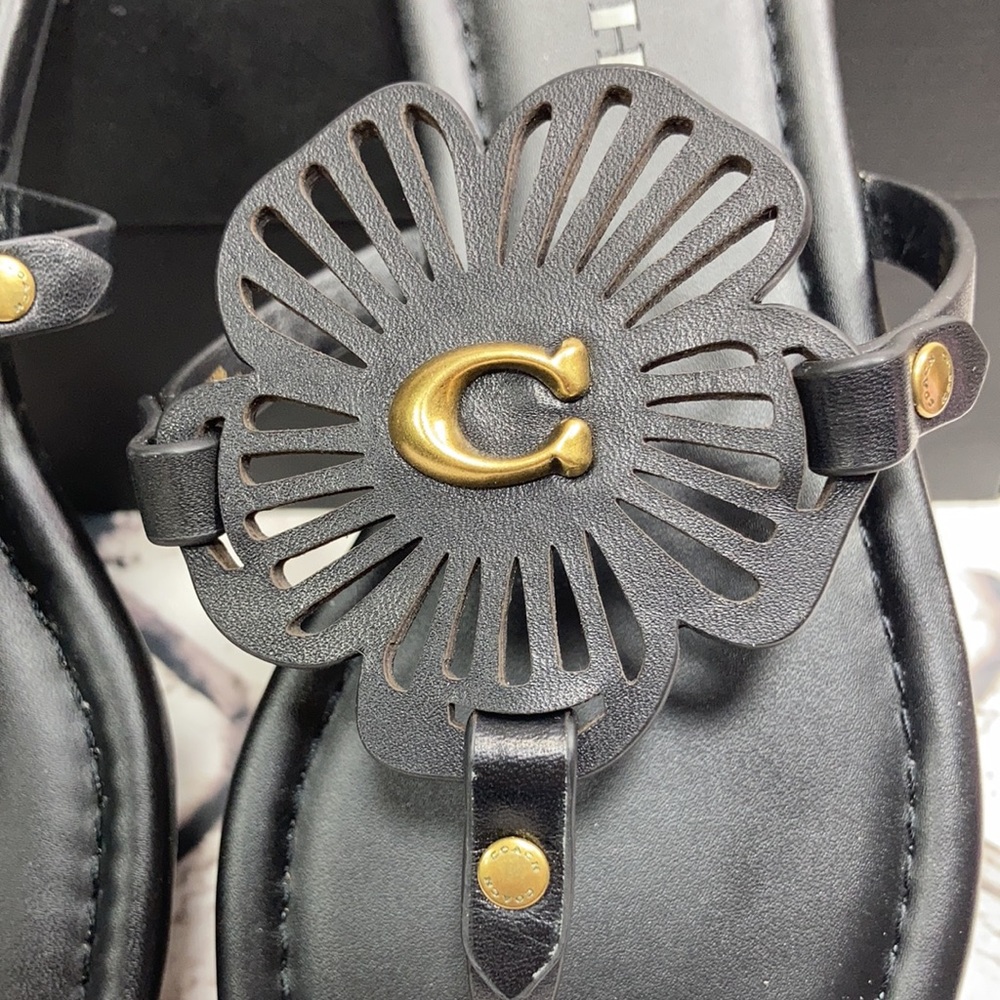 COACH JULIA SANDALS in black new in box women’s 7 - Picture 7 of 10